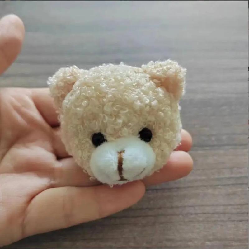 3 шт./лот мультяшная голова кролика кудрявые плюшевые игрушки для подарков на день рождения брошь кролик белый рот голова медведя мягкие аксессуары для волос