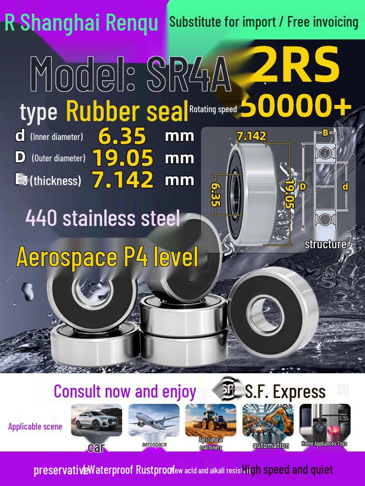 High-Speed Mini Micro Bearings Set: 440 Stainless Steel, 4 Models, 3 Bearings Each, Inner Diameter: 1, 2, 5, 6, 7, 8, 9, 10, 12mm