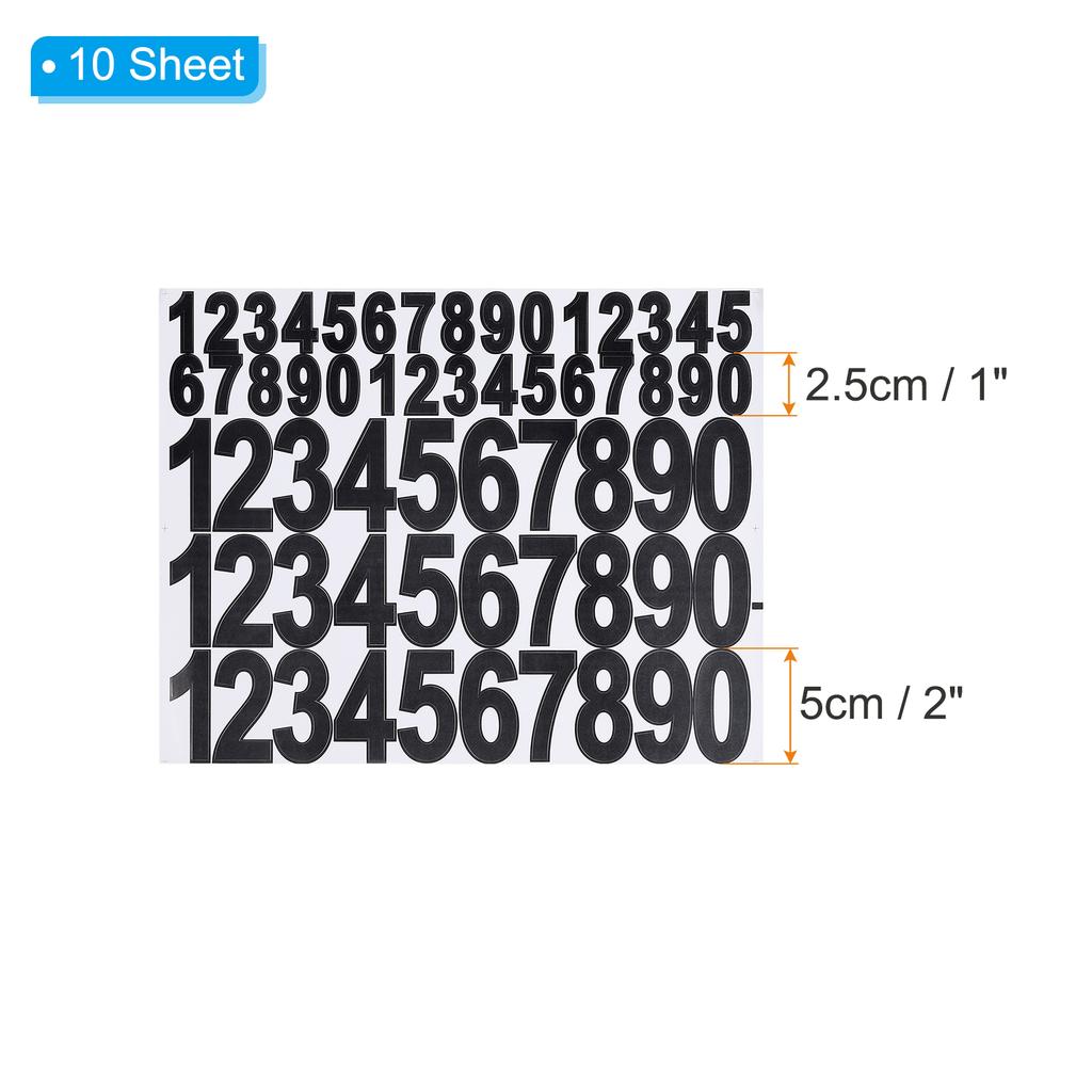 Number Stickers 10 Sheets Waterproof Self Adhesive Mailbox Number Decals for Decor DIY Crafts Outdoor Sign Black 1 Inch 2 Inch