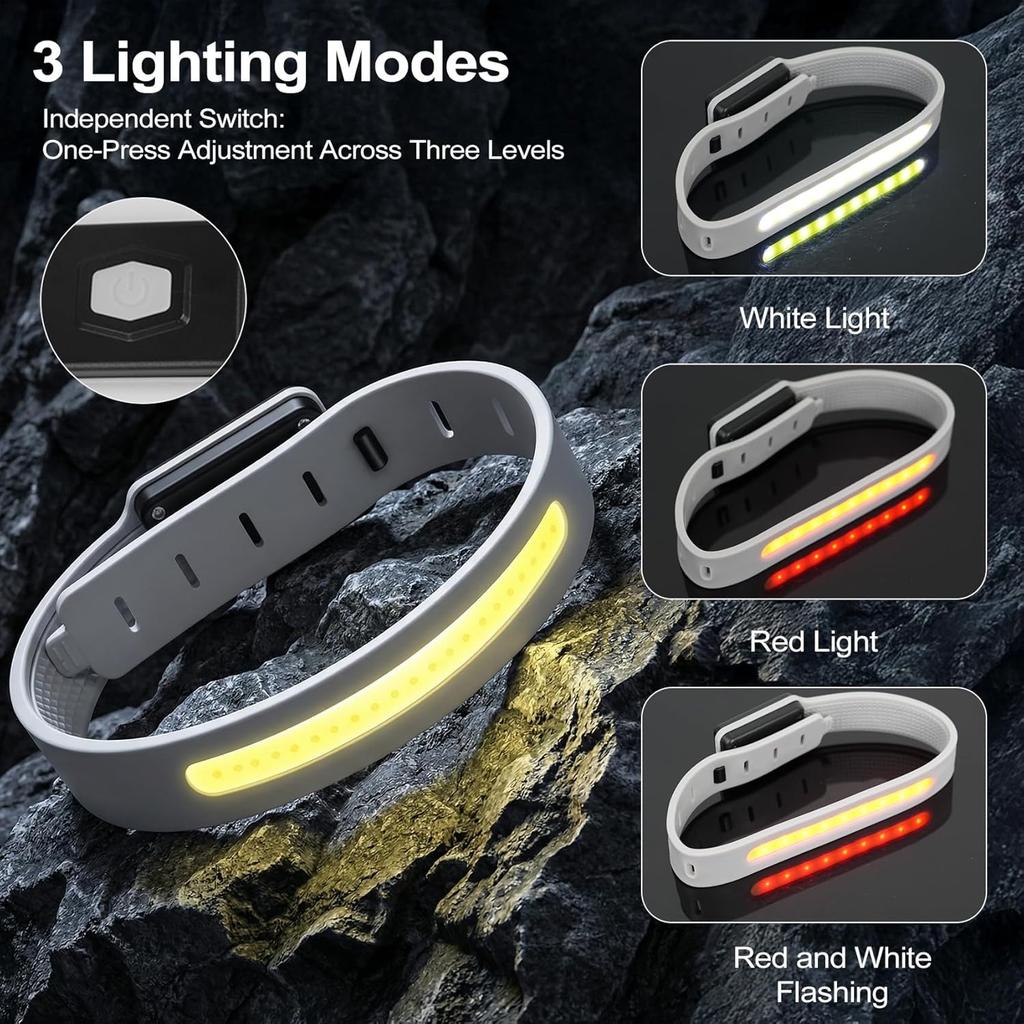 Running Lights 6-Pack, LED Rechargeable Armband Running Lights for Runners – These Wrist Lights are Ideal for Night Running, Jogging, Walking