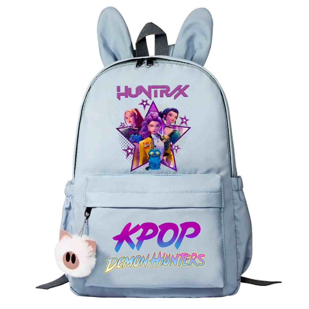 Kpop Anime Cartoon Print Student Korean Version Schoolbag Lightweight Cute Rabbit Ear Backpack