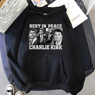 RIP Чарли Кирк Худи Новая Мода Женские Харадзюку Эстетика Графические Худи Унисекс Осень Зима Повседневные Пуловеры Толстовки