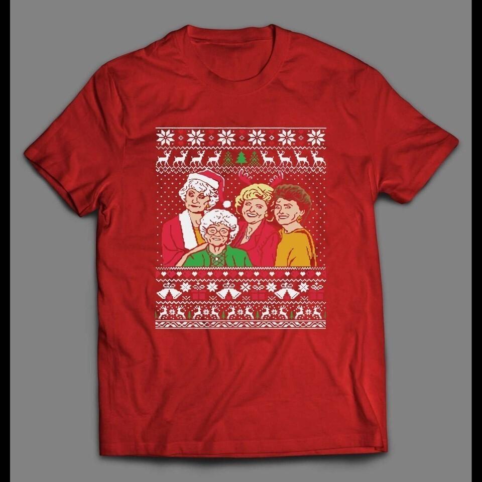 Golden Girls Merry Christmas Short Sleeve Red All Size Men Women Tee S Unisex T-Shirt