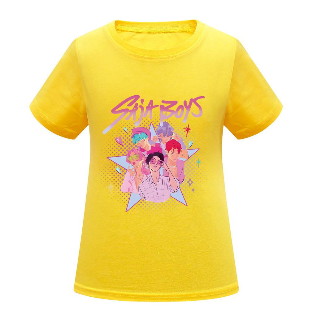 Kids Girls Anime Cartoon K-POP Rumi Zoey Mira Printed Casual Short Sleeves T-Shirt Top