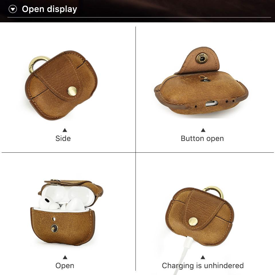 Чехол ручной работы из натуральной кожи для AirPods Pro 2