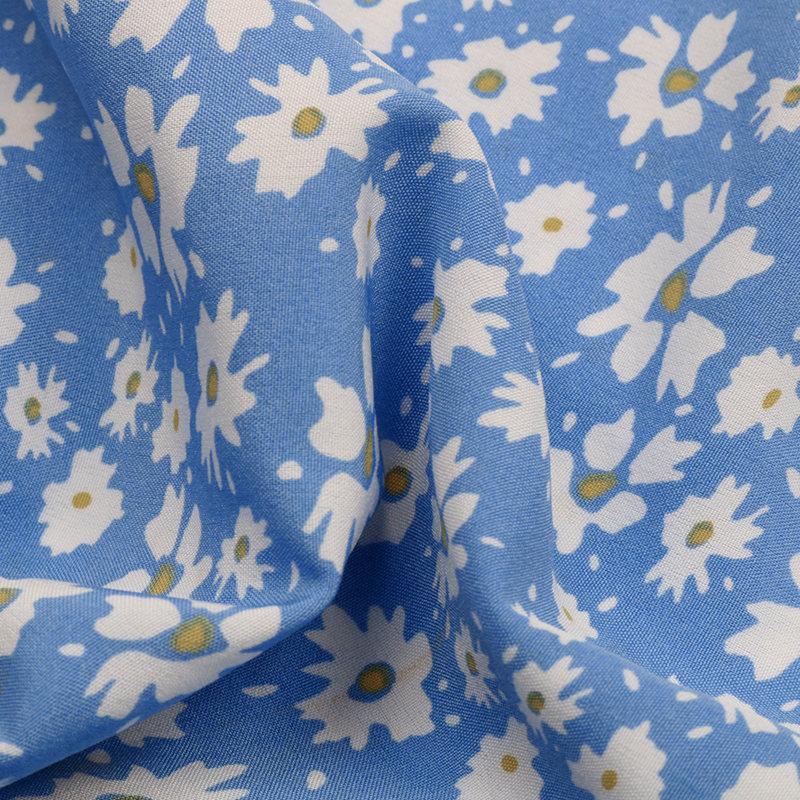 Женское платье с цветочным принтом и V-образным вырезом с летающими рукавами и высокой талией