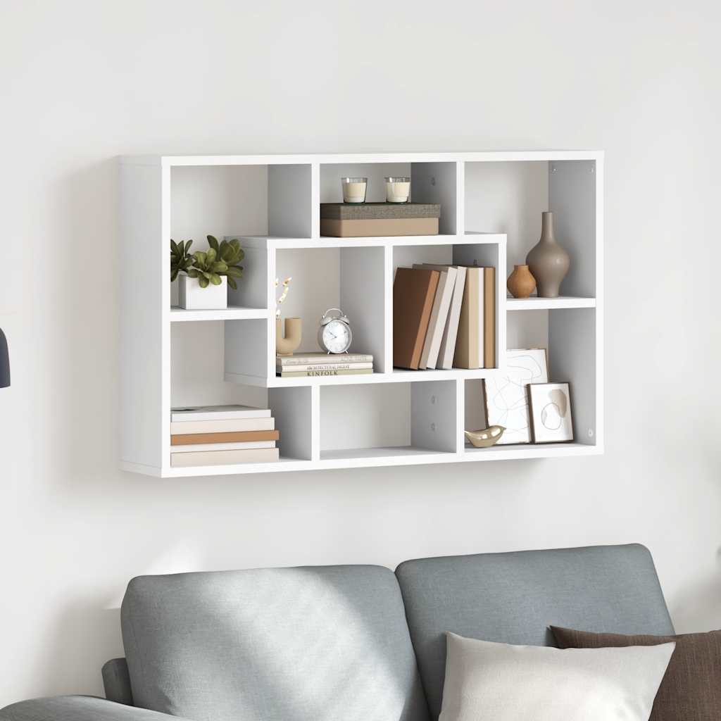 Wall Mounted Shelf White 85 x 16 x 52.5 cm Engineered Wood