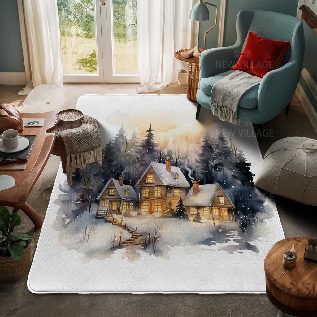 Ковер у входа в дом Домашний коврик у двери Гостиная Ванная Комната Ноги ванная комната Нескользящие коврики с водопоглощением для ванной Счастливого Рождества зима