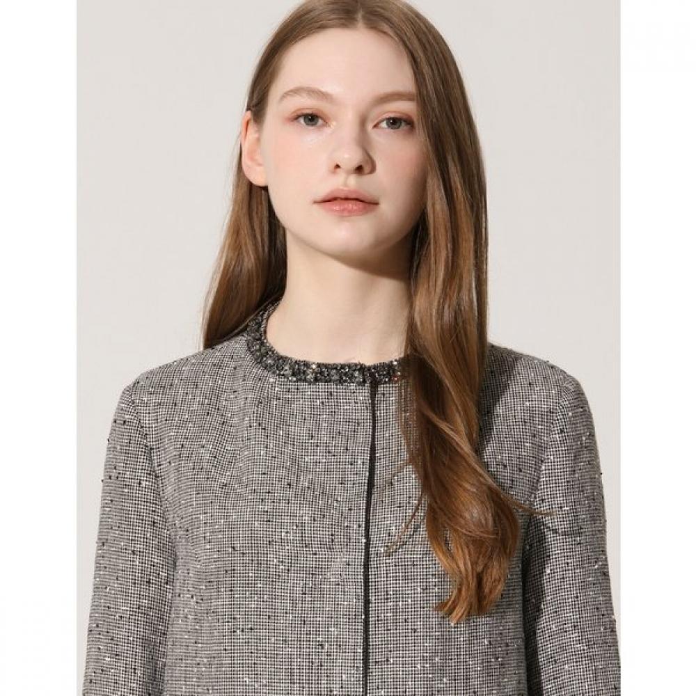 Son Jung Wan Women S Check Dot Color Block Jacket Zjk6262210