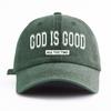 1pc GOD IS GOOD Print Washed Baseball Cap for Adults  Minimalist Retro Style Casual Soft Adjustable Dad Hat Perfect As Gift