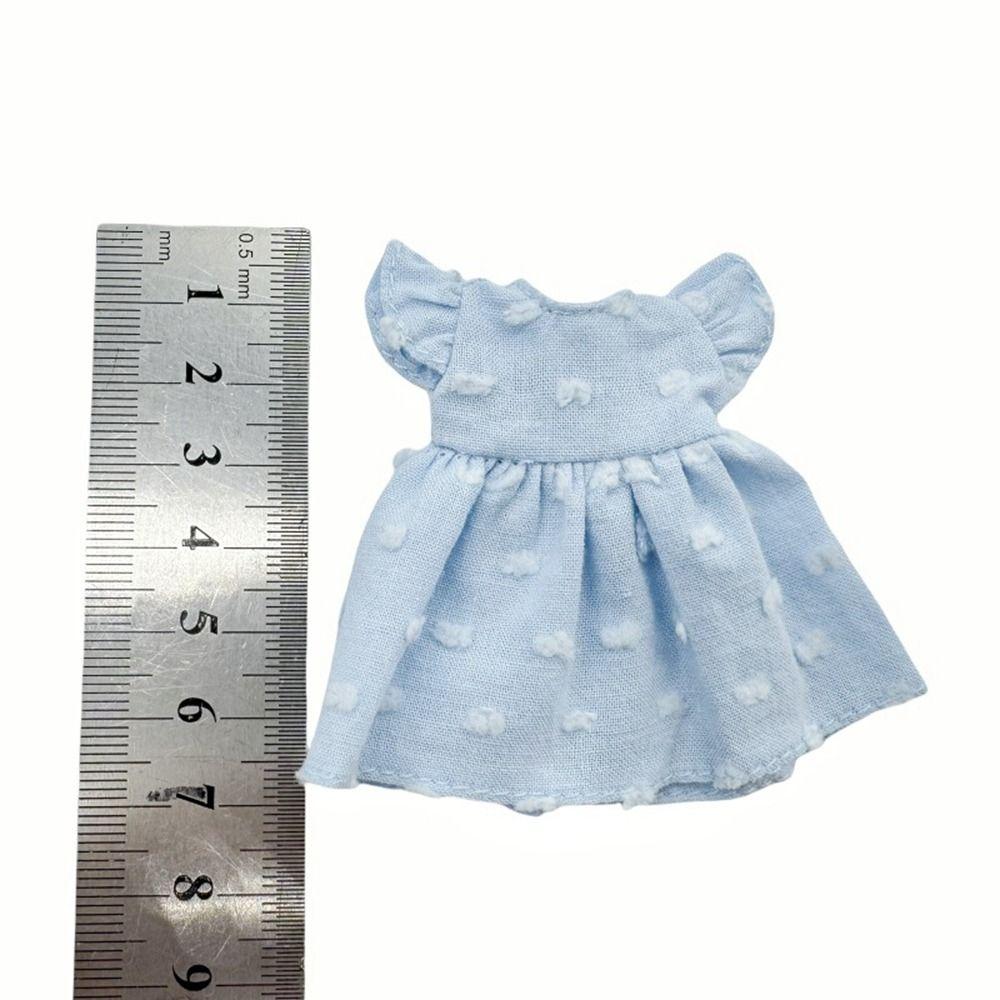 Fashion Doll Dot Dresses Accessories Tops Clothes Skirt for 1/11 OB11 Dolls/for 1/12 BJD
