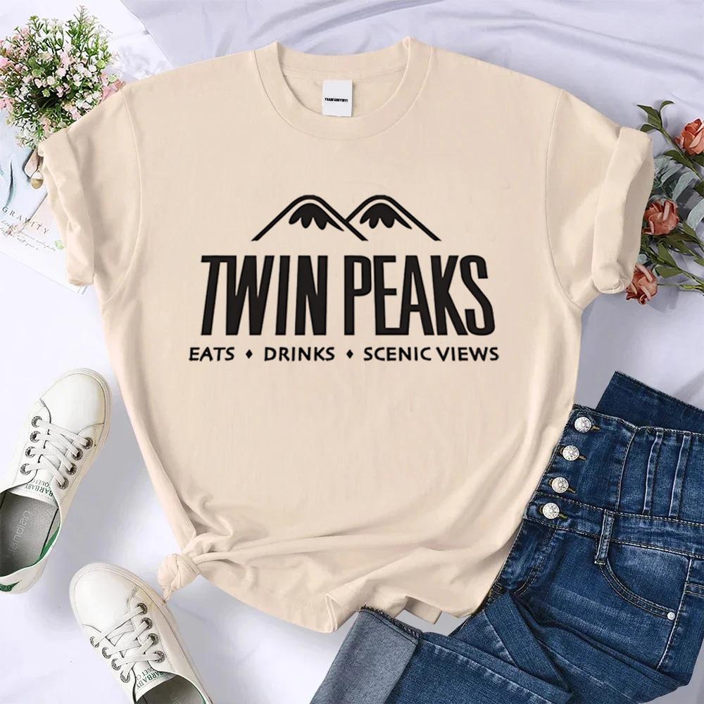 Футболка Twin Peaks женская Модная Y2k хип-хоп 2000-е Цветная футболка Психоделическая Поп-культура Классическая Модный принт Пастельный