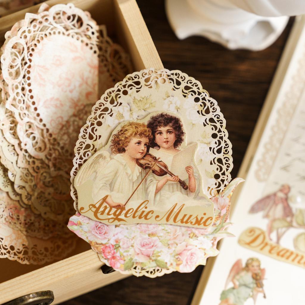 10 pcs Vintage lace Floral pattern material paper Literature and Art Decorative Diary Album Scrapbooking Background paper