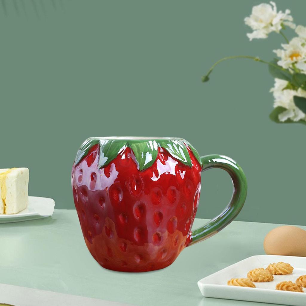 Cute Ceramic Morning Cup with Handle Container Milk Cups Porcelain Water Reusable for Home