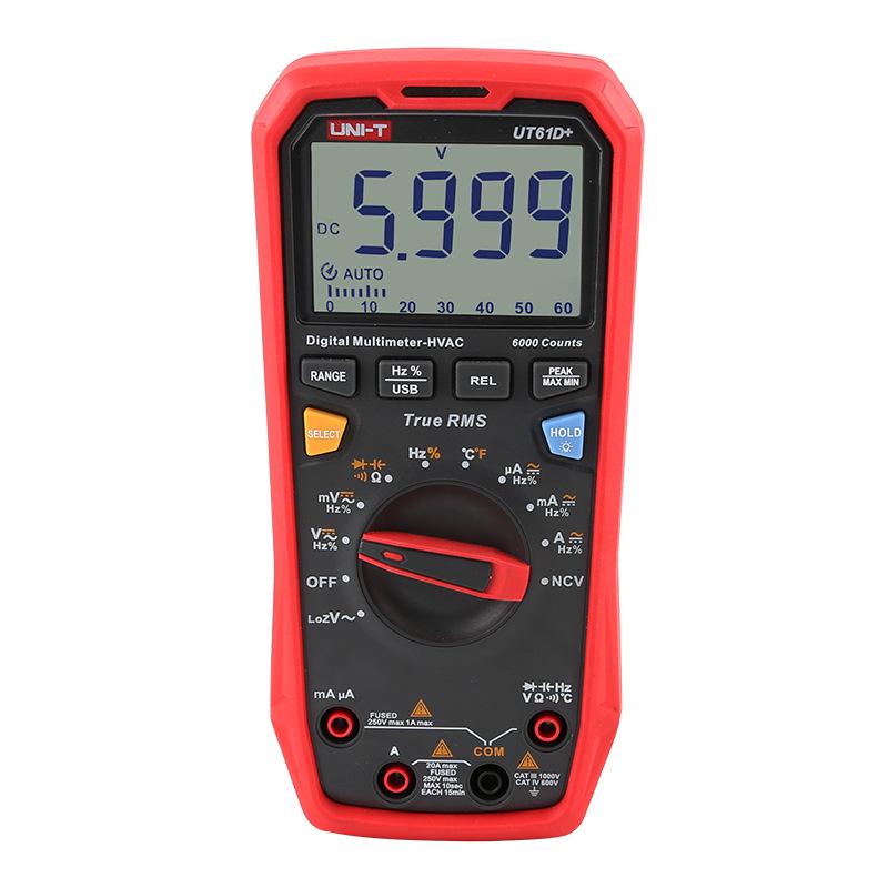 Цифровой мультиметр Uni-T UT61E+ высокой точности - Напряжение AC/DC, Защита от перегрузки, Автоматический дисплей.