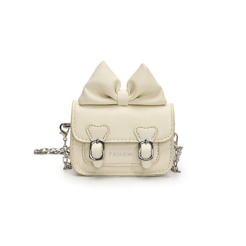 Pattern Letter Bow Solid Color Leather Children Shoulder Chain Shoulder Bag