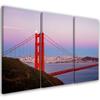 Three Piece Picture Canvas Print Golden Gate Bridge