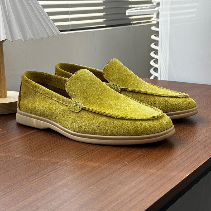 Ленивые удобные лоферы на мягкой подошве, мужская одинарная обувь на плоской подошве для通勤, кожаные туфли Doudou 8253-H