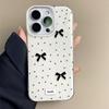 Чехол-бампер для iPhone 15 Pro Max, 17 Pro Max и 16 Pro с рисунком в горошек и бантом - Набор из 13 штук