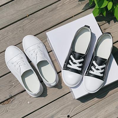 Женские кожаные маленькие белые туфли детские весенне-летние новые женские туфли на мягкой подошве повседневные туфли кеды дышащие женские одинарные туфли