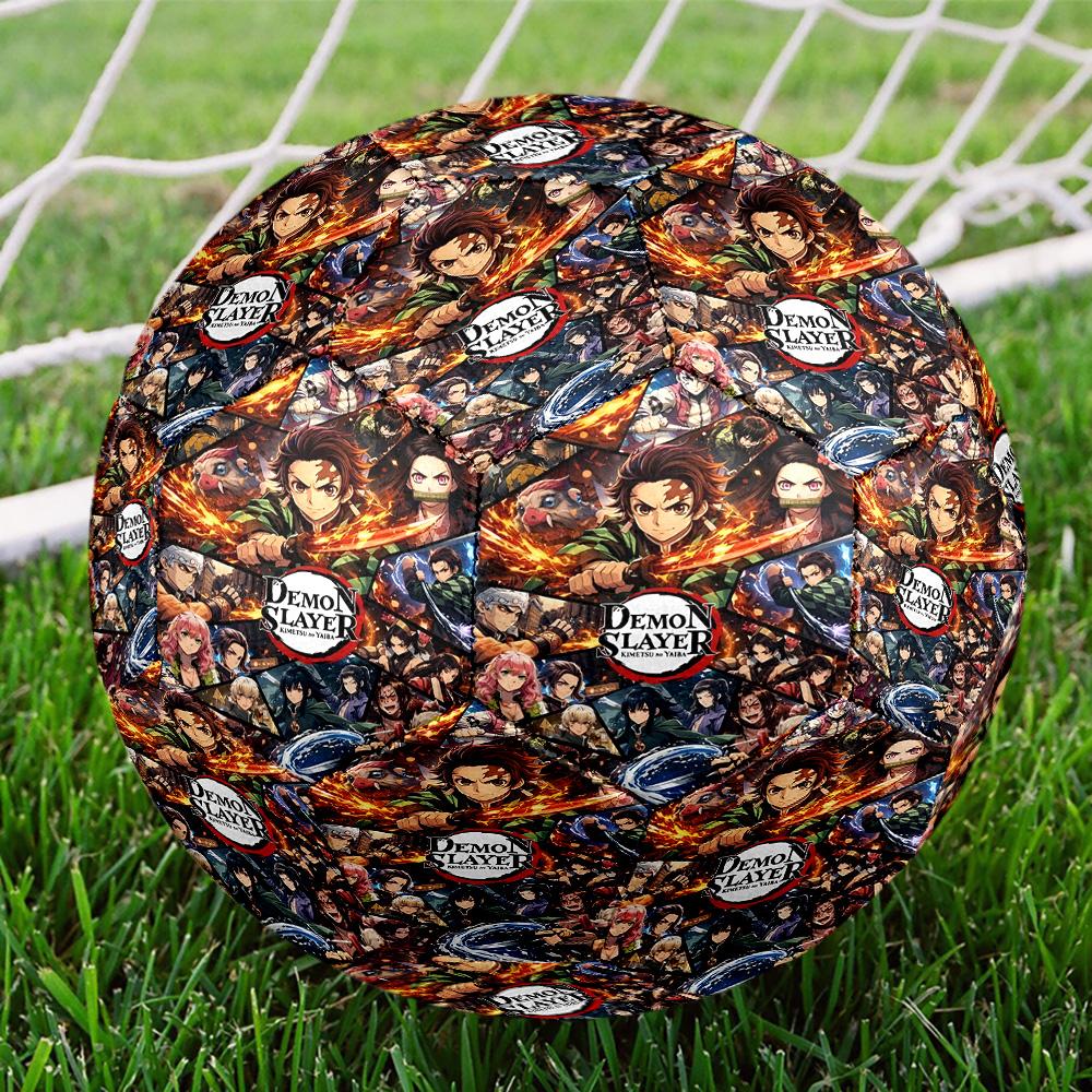 Demon Slayer Print Size 5 Soccer Ball, Standard Match Football for Sports Game and Team Practice, Ideal Gift for Soccer Fans