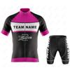 Custom Team Name Bike Shorts Set Mens MTB Ropa Ciclismo Short Sleeve Bicycle Shirts Maillot Clothing  Summer Breathable Cycling Suit Set