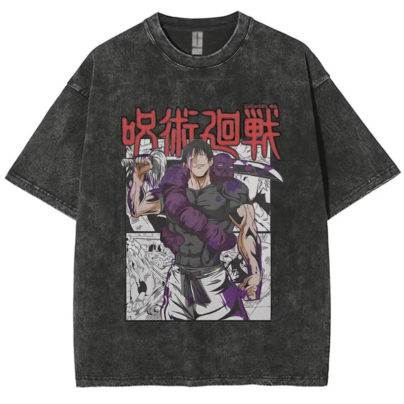 Gojo Satoru Mens Anime Jujutsu Kaisen Summer Harajuku TShirt Cotton Fitness Vintage Street Women Casual Short Sleeve