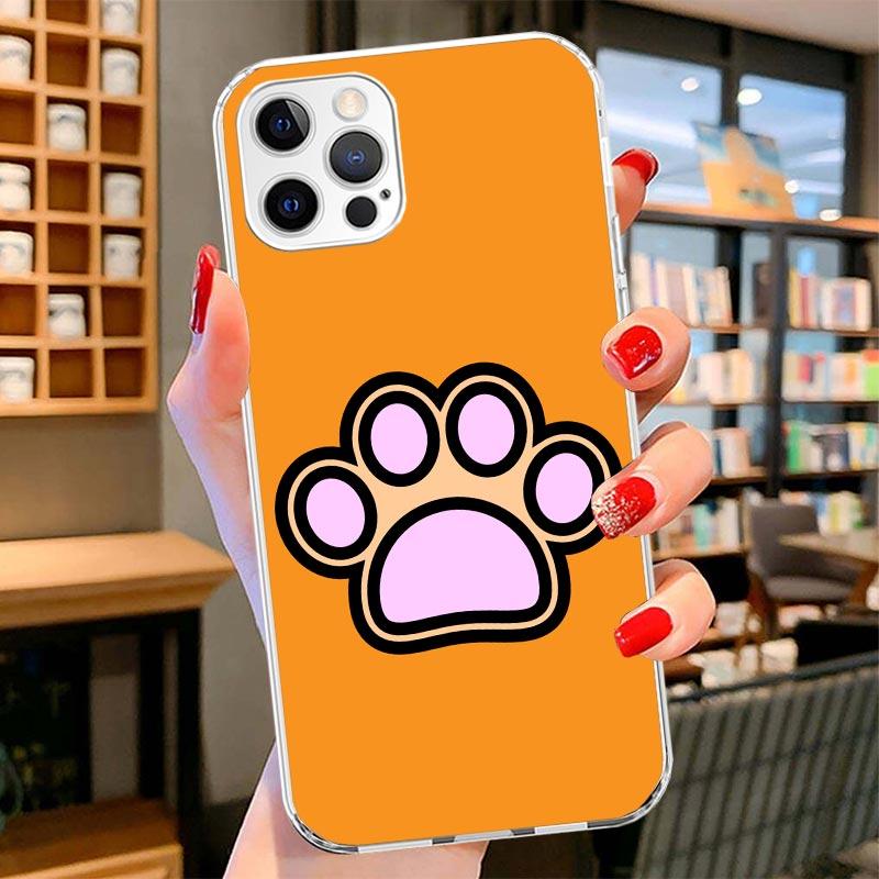 Dog Footprint Paw Cute Cover Phone Case For iPhone 16 17 Air 15 14 Pro Max 16E Phone Case 13 Mini 12 11 7 SE 8 Print Pattern Fit