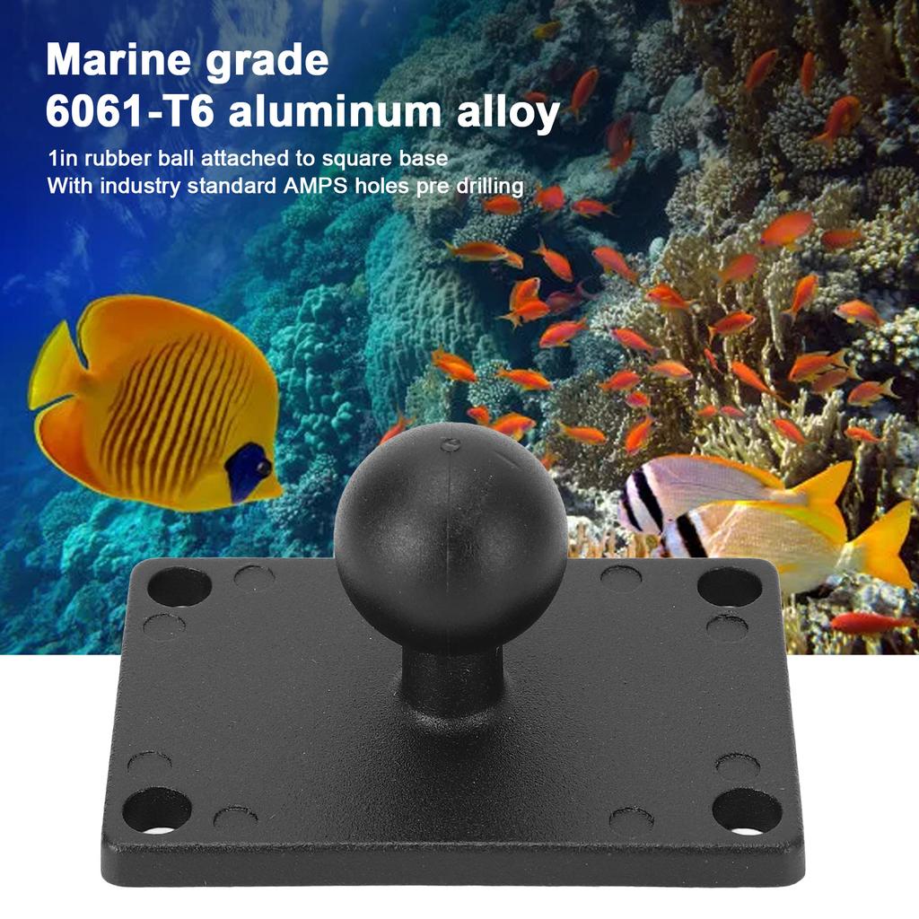 1 Inch Ball Mount Universal Aluminum Alloy AMPS Square Plate with AMPS Hole for RAM Mounts B Size Ball Double Socket Arms
