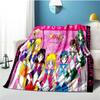 Cute Japanese Cartoon Plush S-Sailor Moons Blanket Light Four Seasons Family Light Sheet Sofa Cover Travel Warm Blanket