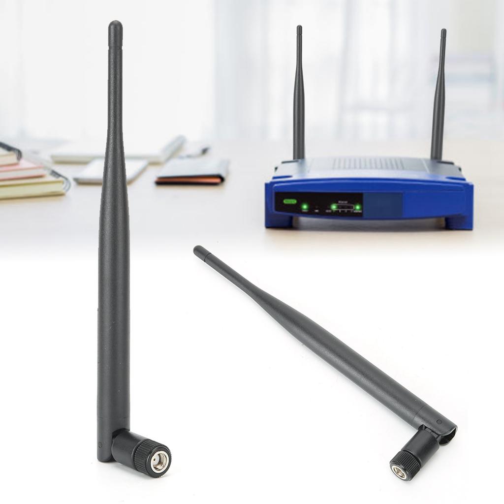 2PCs Router Antenna Durable WIFI System 6DB High Gain 2.4 5.8G Dual‑Band SMA Inner Hole