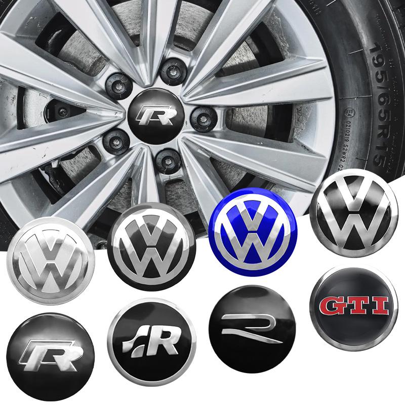 4Pcs 56mm 60mm 65mm Aluminum Car Wheel Center Hub Cap Sticker Logo For Volkswagen R-Line Polo Golf Passat Scirocco VW GTI Emblem QI4