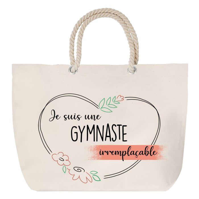 Sac de plage avec anse corde Gymnaste Irremplaçable Cadeau Anniversaire Noël | Grand Sac de Transport & Sport