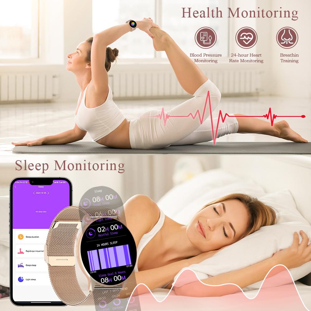 LIGE Women Smart Watch Bluetooth Call Sports Waterproof Smart Watch For Android iOS