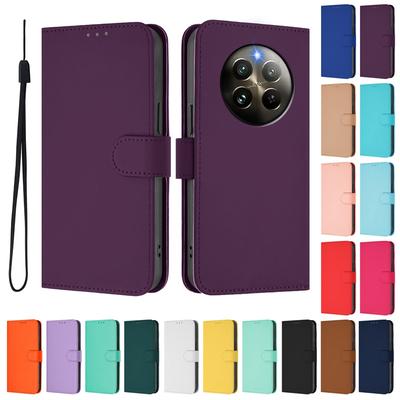 Чехлы для Realme12Plus Для Realme 12 Plus Кошелек Кожаные Откидные Чехлы realme12+ Защитный Слот для Карт Обложка-Книжка Однотонные Fundas