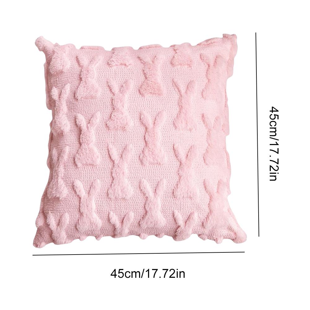Easter Rabbits Throw Pillow Cover 45x45cm Happy Easter Pillow Cover Bunny Soft Cushion Case Decorative Pillow Covers for Home