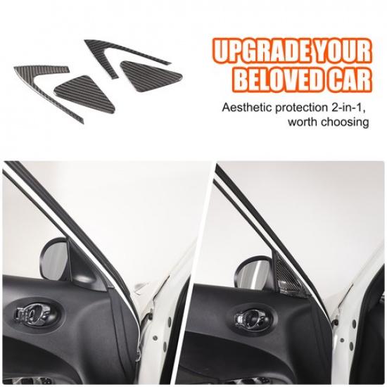 Мягкая накладка-стикер из углеволокна на внутреннюю треугольную накладку передней стойки для Nissan Juke 2011-