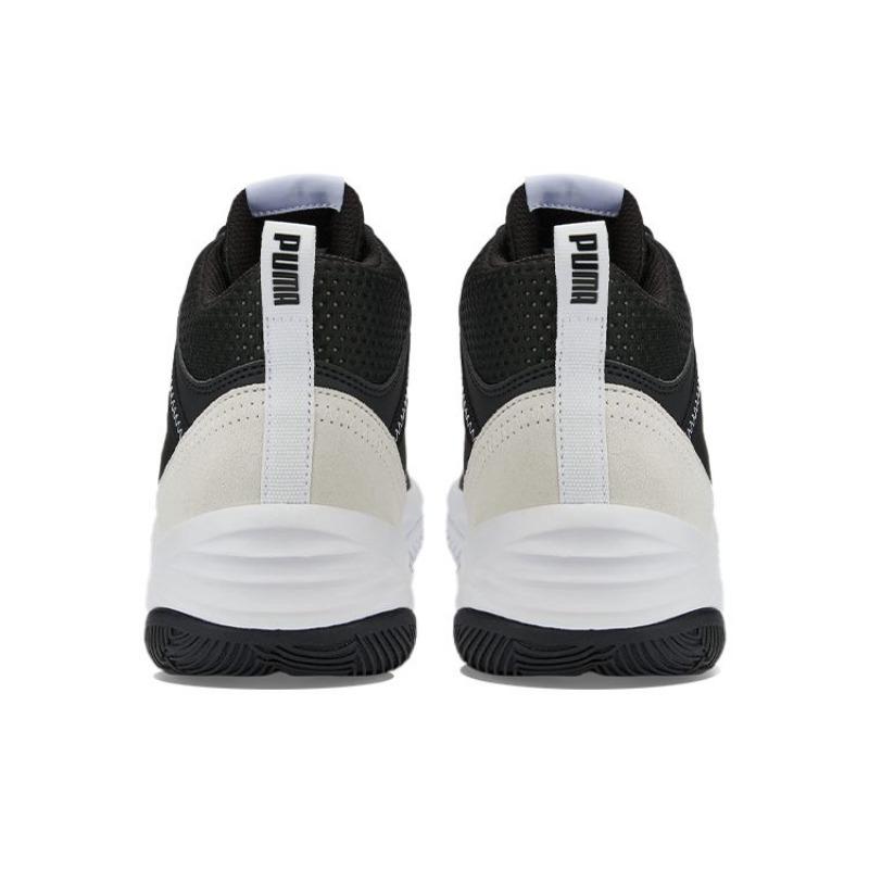PUMA REBOUND Future Evo Core Fabric Leather Mid Top Retro Basketball Shoes Unisex Black White 386379-01