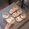 Новая детская обувь, туфли-принцессы для девочек, детские повседневные сандалии на липучках в корейском стиле для дома и улицы, с бантом