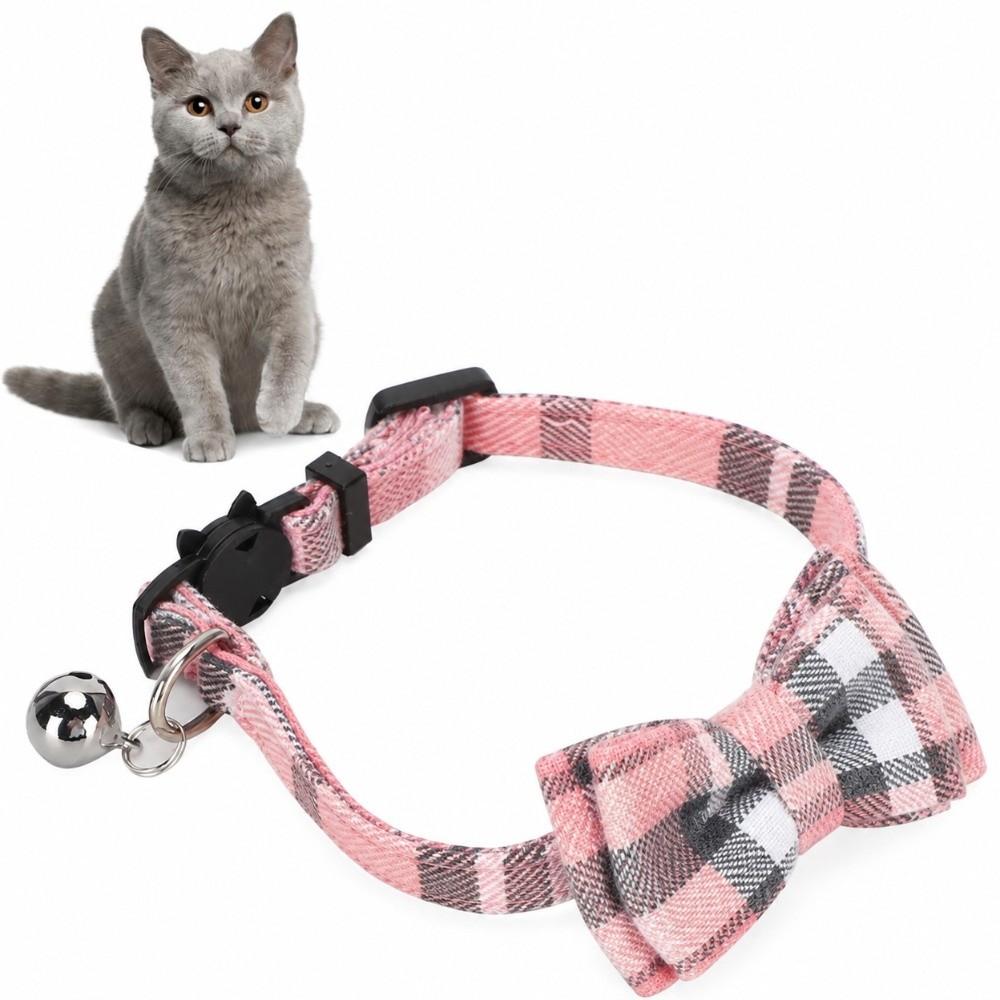 Bowknot Cat Collar Plaid Kitten Collar Decorative Bowtie Collar Kitty