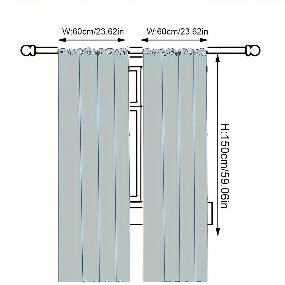 2Pcs Mid-Century Geometric Curta No Rod — Light Blue & Cream Circle Pattern, Sheer Polyester For Living Room, Bedroom, Door