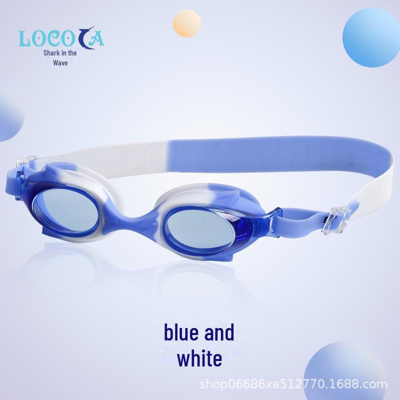 Детские водонепроницаемые очки для плавания с защитой от запотевания и шапочка с рисунком для мальчиков и девочек