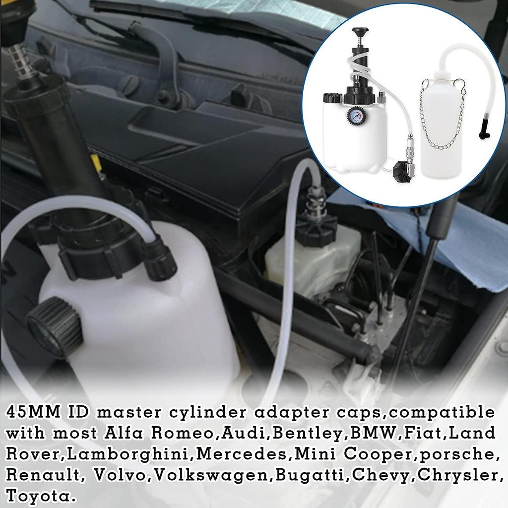 3L Liquid Brake Bleed Kit with 1L Refill Bottle & Cylinder Adapter, Vacuum Pump Bleed Pressure 10-30 PSI for Car Clutch Pneumatic A B S Systems
