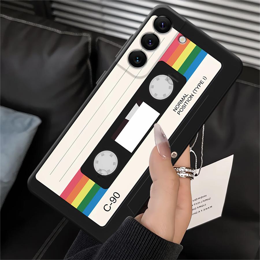 Retro Cassette Tape Black Soft Phone Cover Case for Samsung Galaxy A05 A17 A40 A16 A10 A12 A04 A50 A20 A13 A70 A06 A30 A15