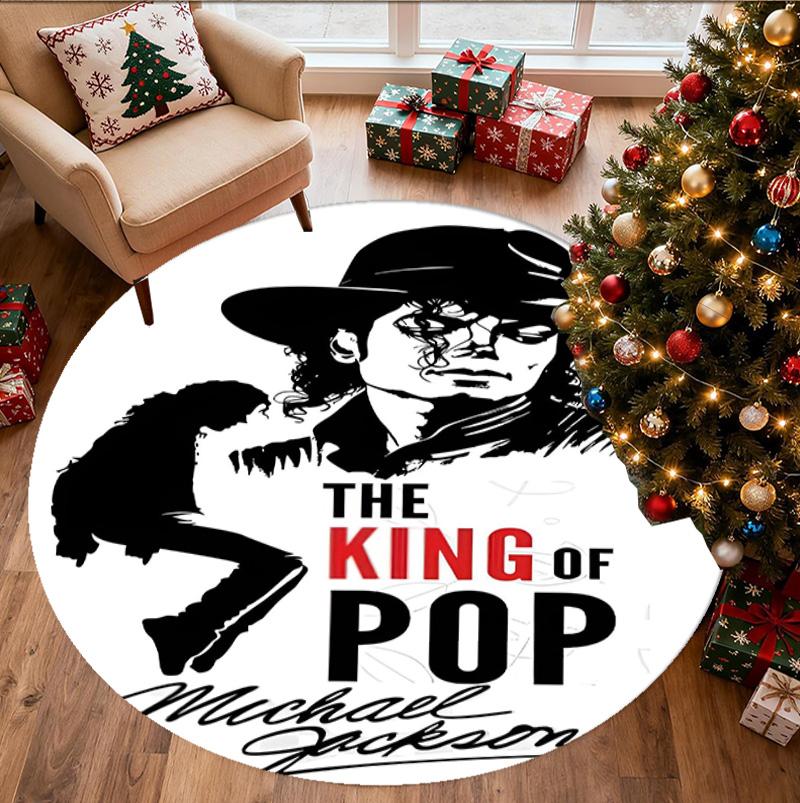 Michael Jackson Pattern Round Rug, Indoor/Outdoor Mat, for Picnic, Gameroom, Bedroom, Office, Living Room, Home Decor Carpet, Birthday Gift