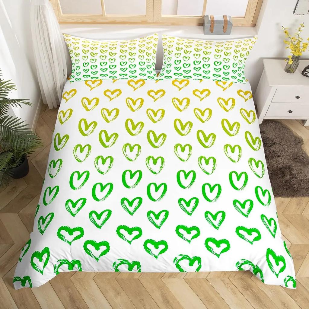Пододеяльник с узором в виде сердец для девочек, женщин, розовый, романтическая тематика, постельный комплект, декор комнаты, мягкий чехол для одеяла на День святого Валентина