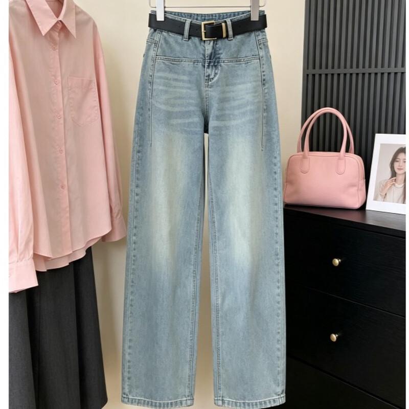 La Chapelle Women's High-Waist Wide-Leg Denim Trousers