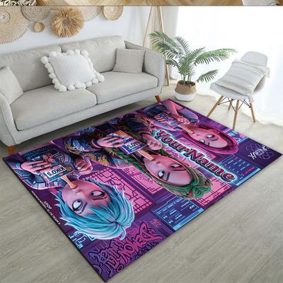 Demon Hunter Girls 3 Personalized Text Area Rug Design for Hallway Entryway Bedrooms Dormitory Anti-slip Rug Anime Office Decor Best for Christmas