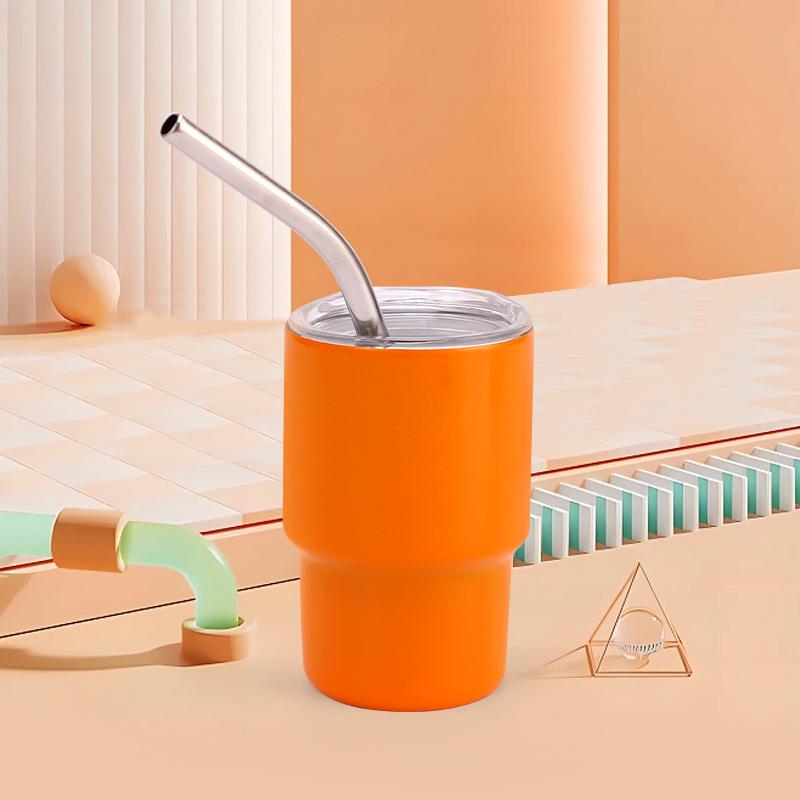 1pcs Tumbler Design Shot Cups 3oz Stainless Steel Shot Glass With Lid And Straw Insulated Drinking Cup For Bar Pub Club Restaurant Home Use Drinkware