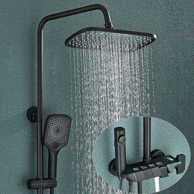 Черная душевая система Rainfall Душевой кран Комплект креплений Ручной Душ Настенное Крепление